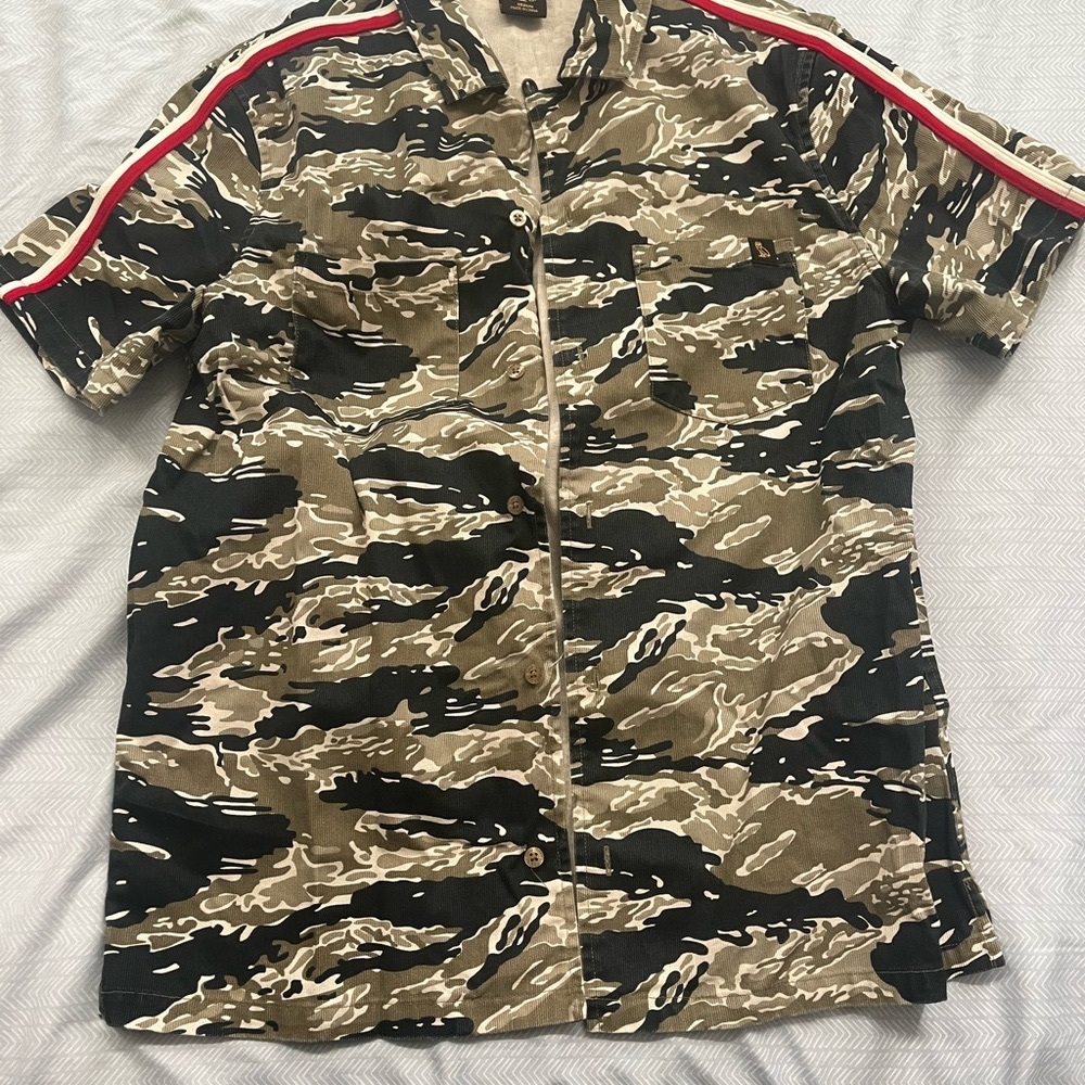 Drake Octobers Very Own OVO Black Brown Camo Gold Embroidered Shirt Size M RARE